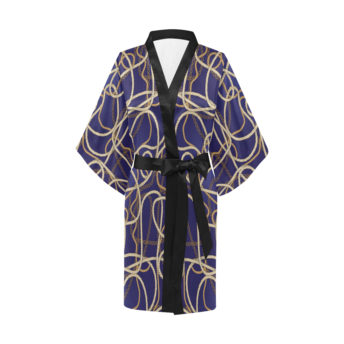 Rope Pattern Print Design A01 Women's Short Kimono