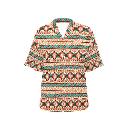 Navajo Western Style Print Pattern Women's Hawaiian Shirt