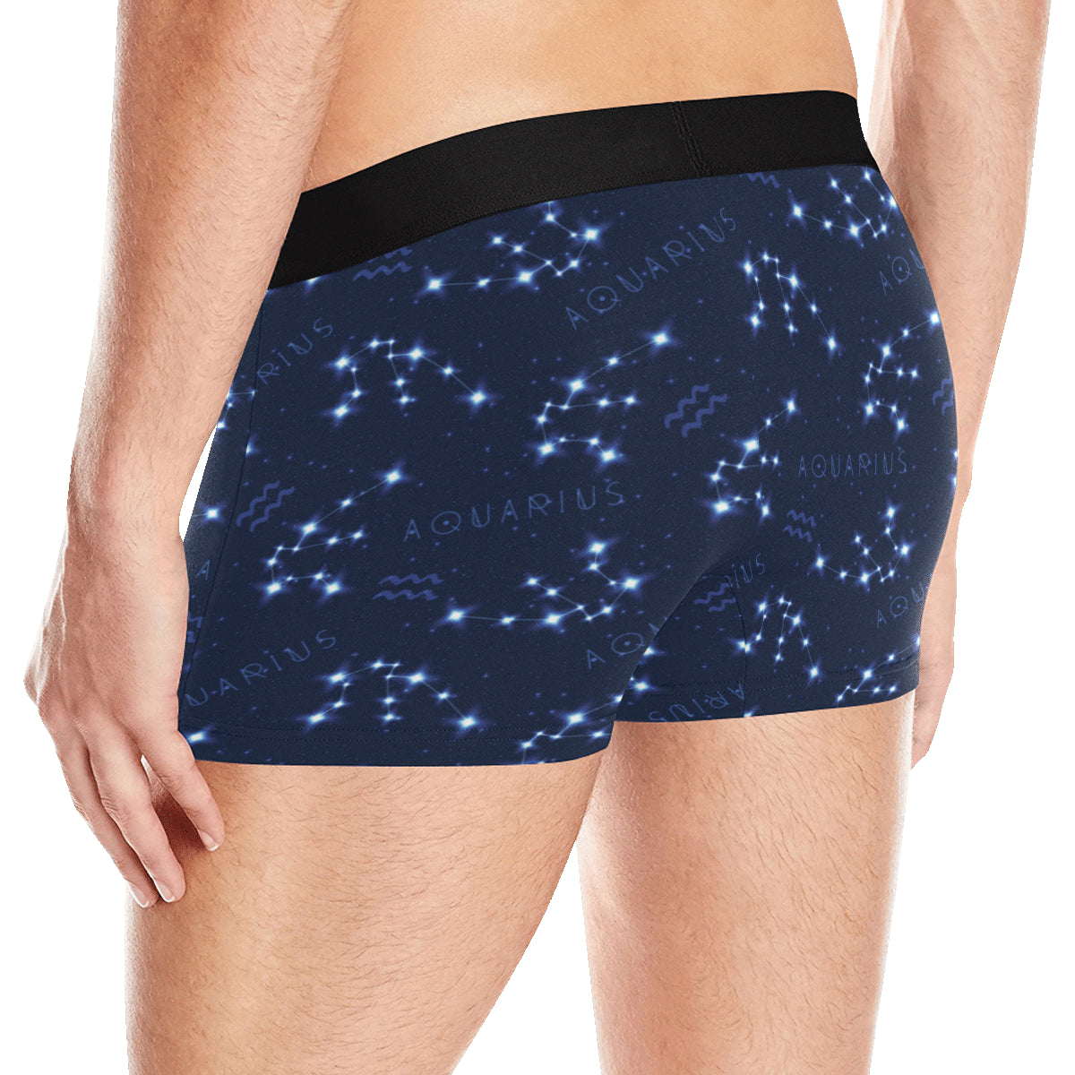 Aquarius Zodiac Pattern Print Design 02 Men's Boxer Briefs