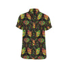 lotus Boho Pattern Print Design LO09 Men's Short Sleeve Button Up Shirt