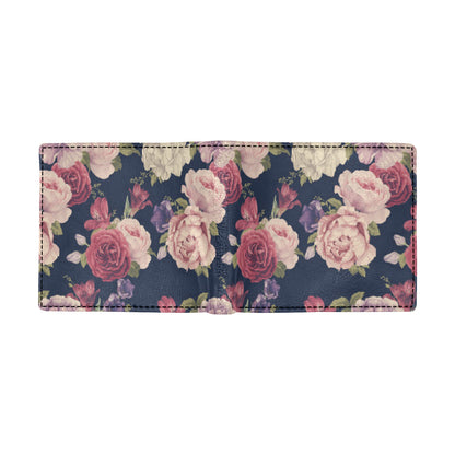 Peony Pattern Print Design PE03 Men's ID Card Wallet
