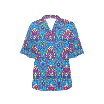 lotus Boho Pattern Print Design LO010 Women's Hawaiian Shirt