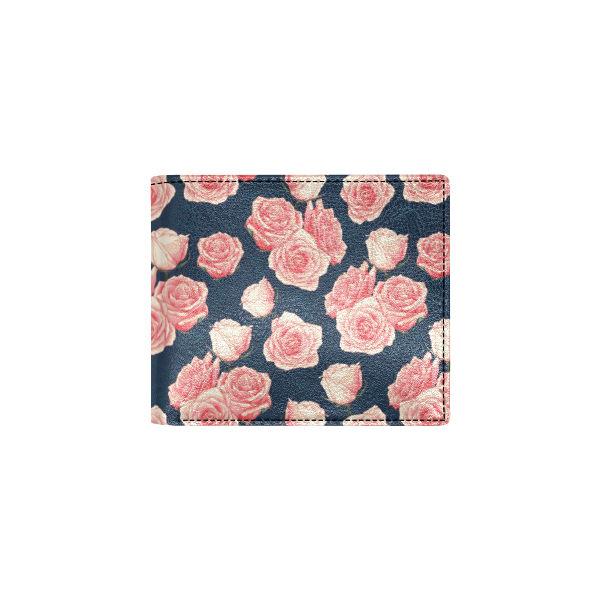 Rose Pattern Print Design A03 Men's ID Card Wallet