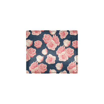 Rose Pattern Print Design A03 Men's ID Card Wallet