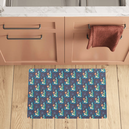 Aquarius Zodiac Pattern Print Design 03 Kitchen Mat