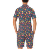 Elm Leave Colorful Print Pattern Men's Romper