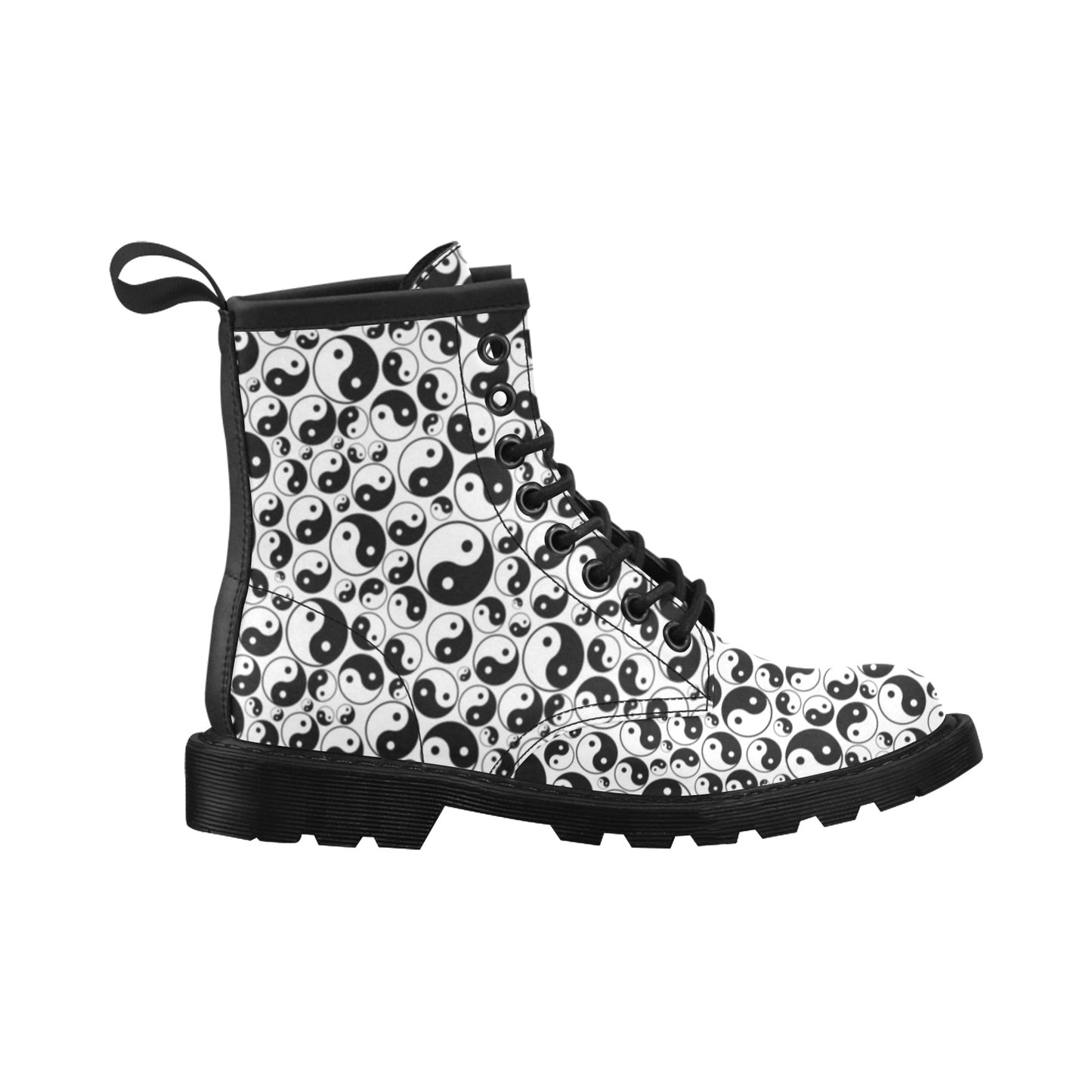 Yin Yang Print Design LKS302 Women's Boots
