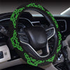 Celtic Knot Green Neon Design Steering Wheel Cover with Elastic Edge