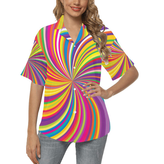 Vortex Print Design LKS301 Women's Hawaiian Shirt