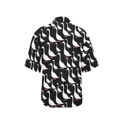 Goose Pattern Print Design 01 Women's Hawaiian Shirt