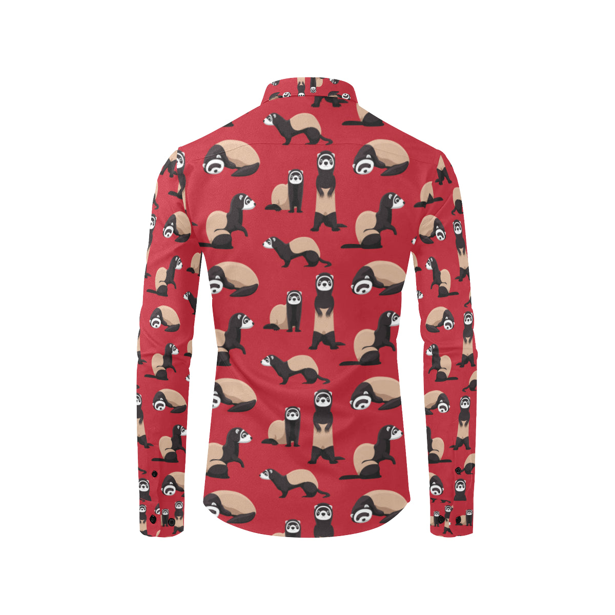 Ferret Pattern Print Design 02 Men's Long Sleeve Shirt