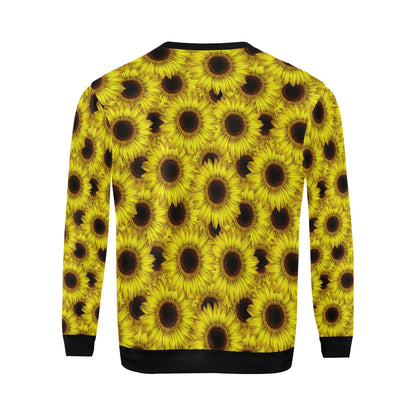 Sunflower Pattern Print Design SF011 Men Long Sleeve Sweatshirt
