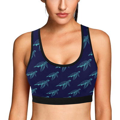 Sea Turtle Pattern Print Design T04 Sports Bra