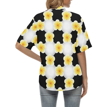 Plumeria Pattern Print Design A04 Women's Hawaiian Shirt