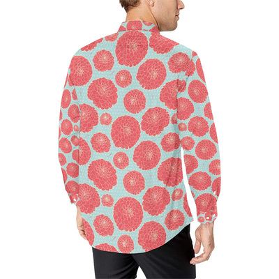 Marigold Pattern Print Design MR03 Men's Long Sleeve Shirt
