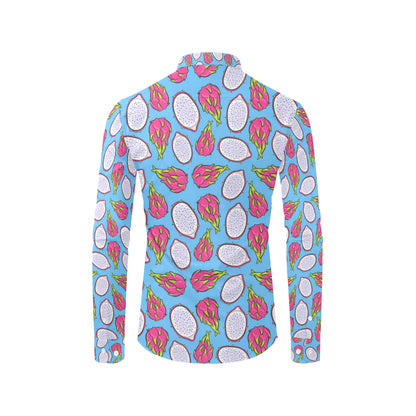 Dragonfruit Pattern Print Design DF04 Men's Long Sleeve Shirt
