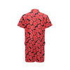 Hibiscus Red Pattern Print Design LKS306 Men's Romper