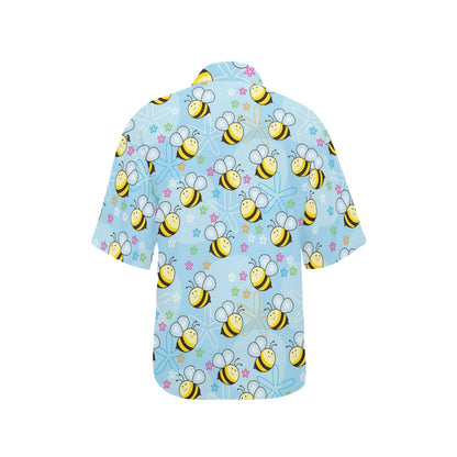 Bee Pattern Print Design BEE03 Women's Hawaiian Shirt