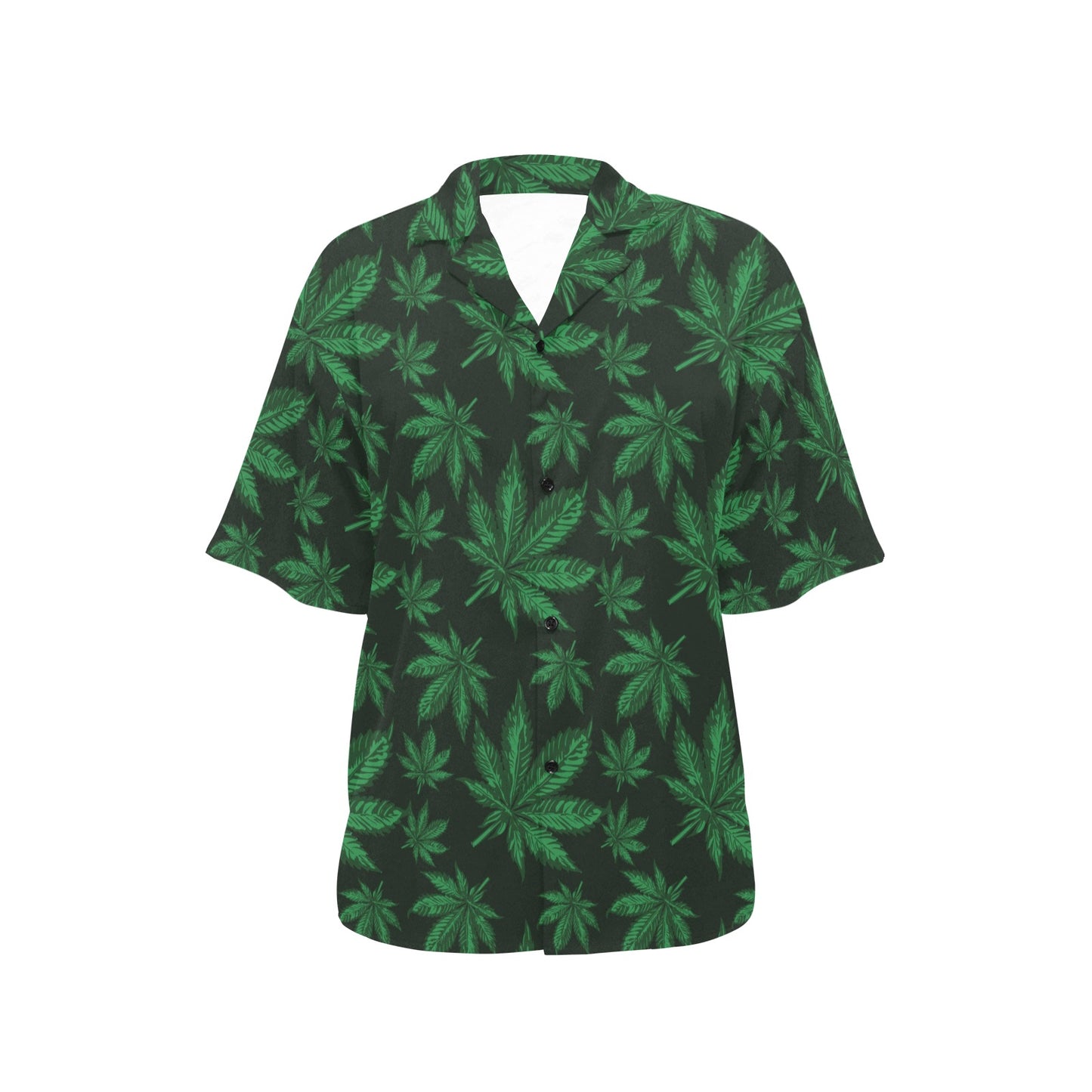 Pot Leaf Pattern Print Design A04 Women's Hawaiian Shirt