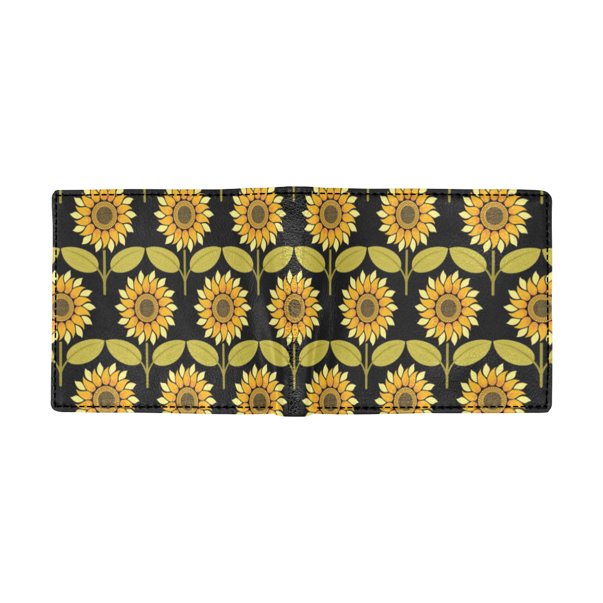 Sunflower Pattern Print Design SF015 Men's ID Card Wallet