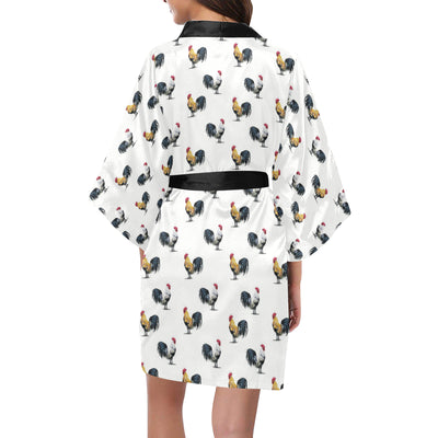 Chicken Pattern Print Design 02 Women's Short Kimono