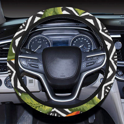 Bird Of Paradise Pattern Print Design BOP07 Steering Wheel Cover with Elastic Edge