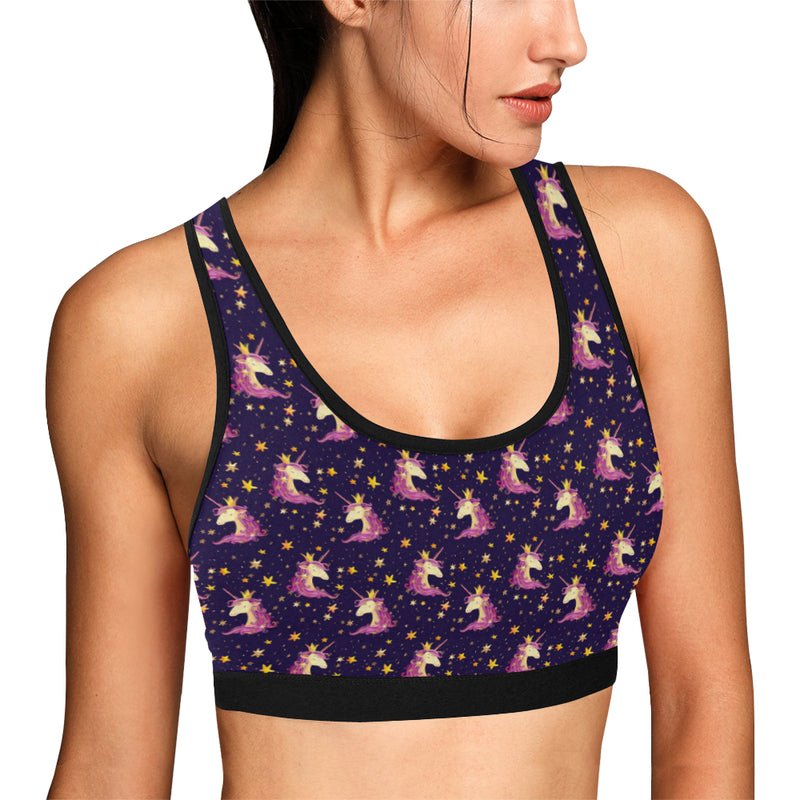 Unicorn Princess Star Sparkle Sports Bra