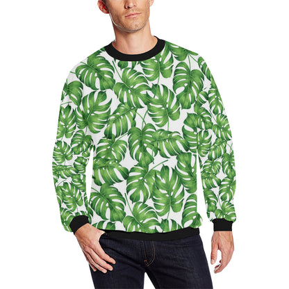 Palm Leaves Pattern Print Design PL08 Men Long Sleeve Sweatshirt
