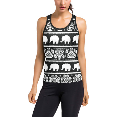 Elephant Pattern Women's Racerback Tank Top