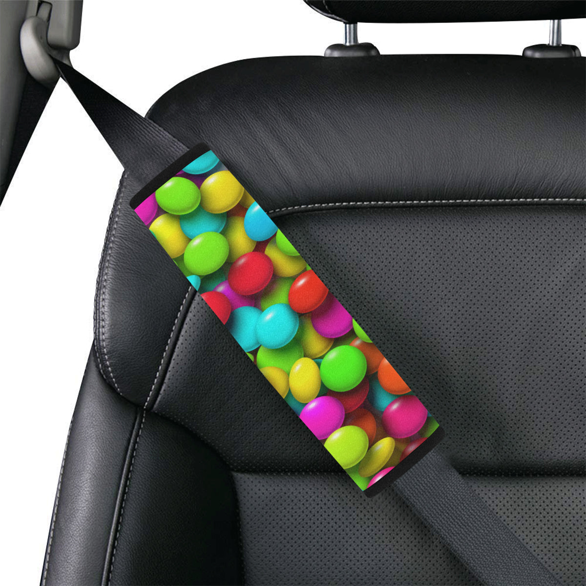 Candy Pattern Print Design CA03 Car Seat Belt Cover