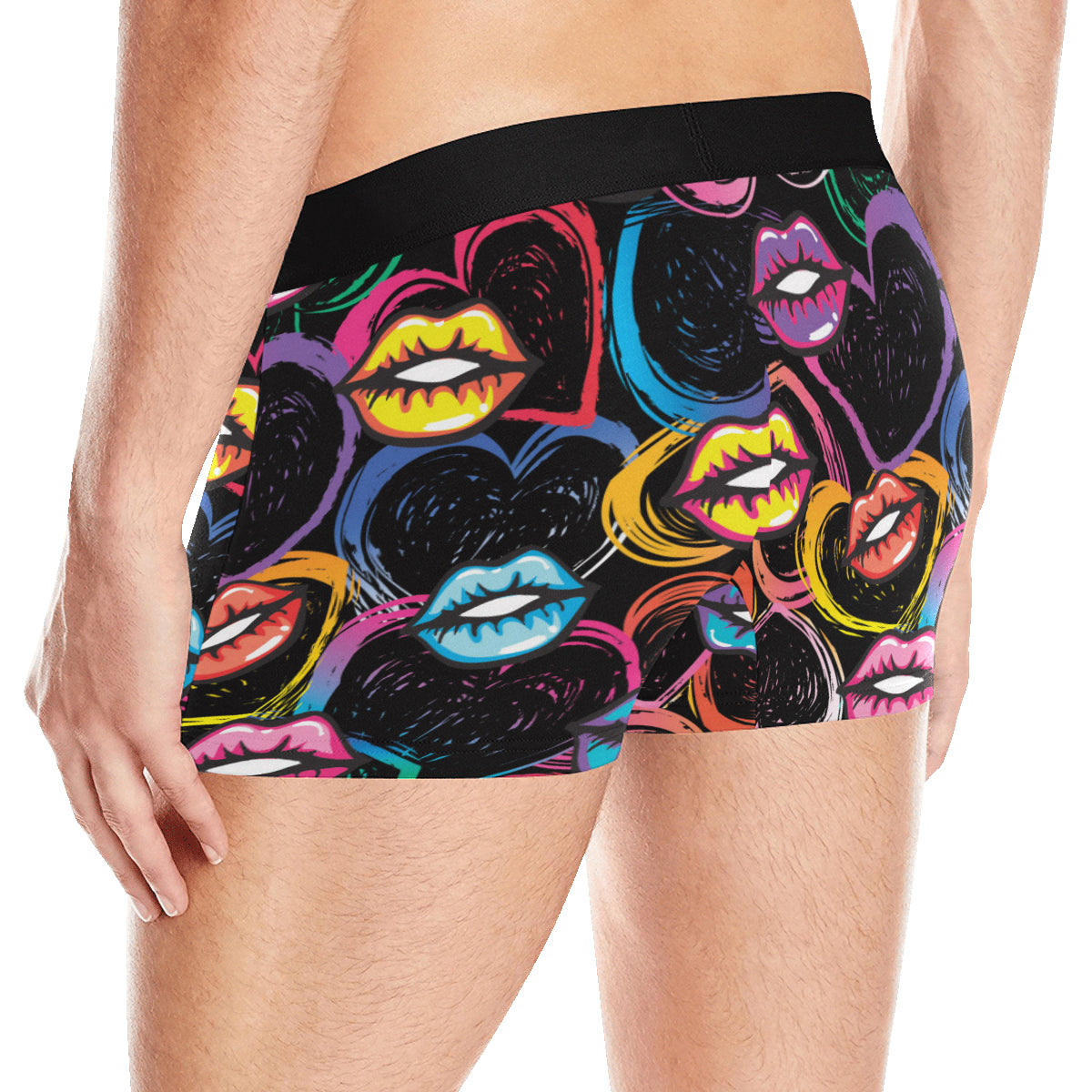 Pop Art Lip Pattern Print Design A03 Men's Boxer Briefs