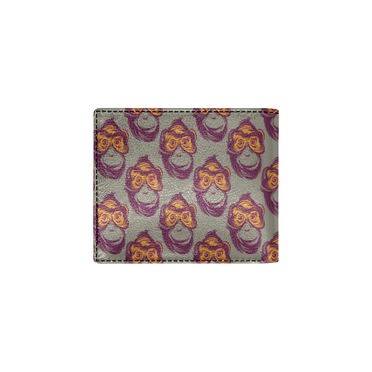 Chimpanzee Pattern Print Design 02 Men's ID Card Wallet