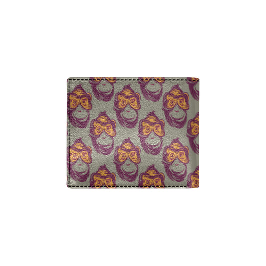 Chimpanzee Pattern Print Design 02 Men's ID Card Wallet