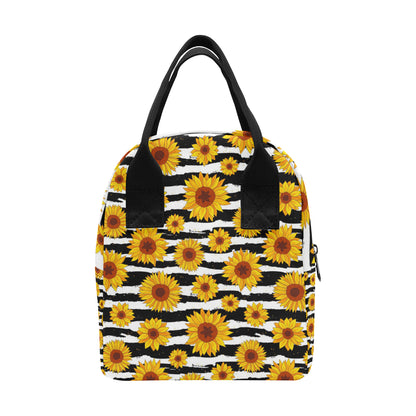Sunflower Pattern Print Design SF010 Insulated Lunch Bag
