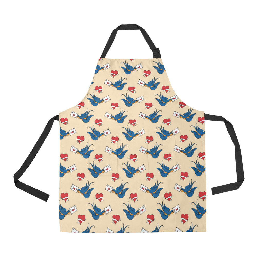 Swallow Bird Pattern Print Design 05 Apron with Pocket