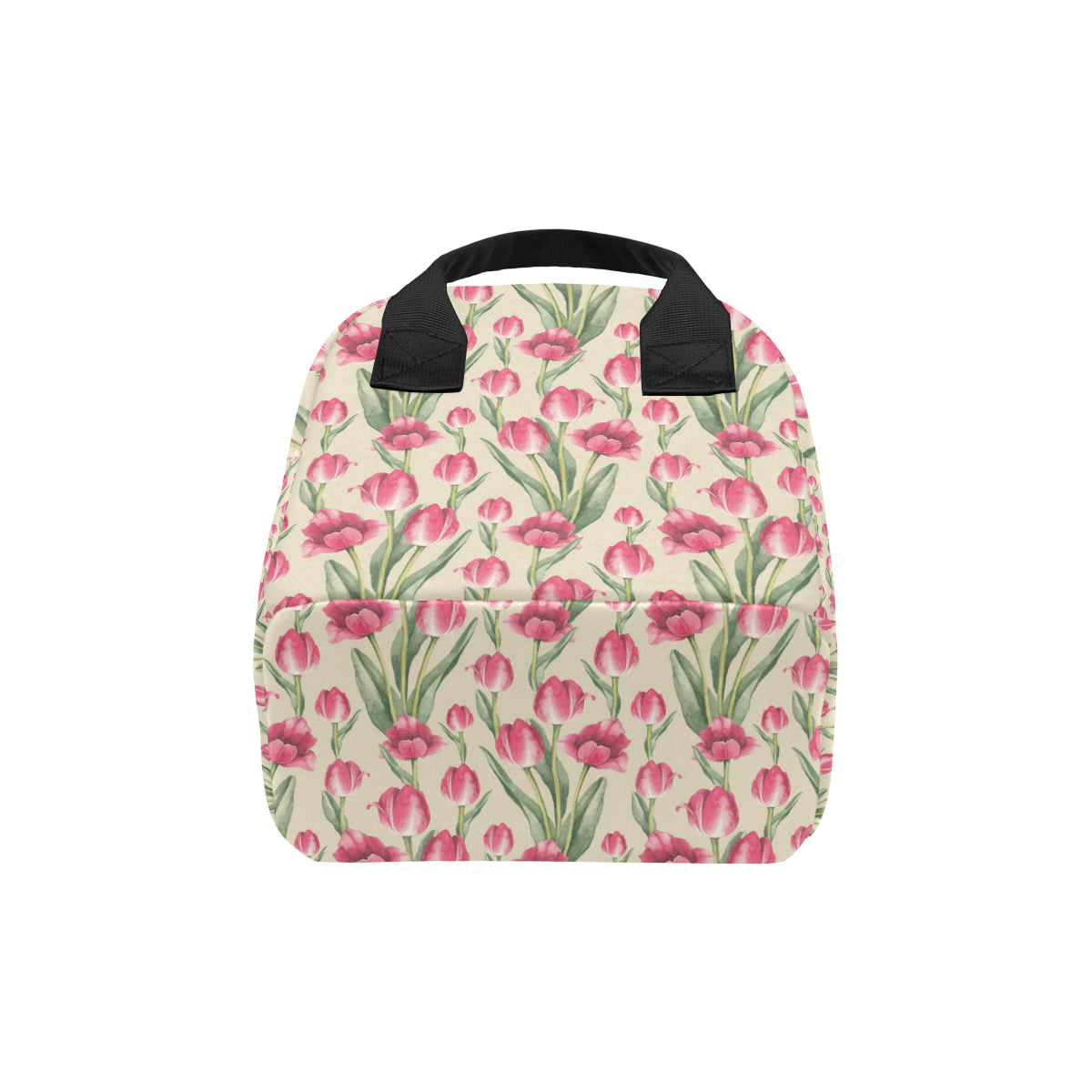 Tulip Pink Pattern Print Design TP06 Insulated Lunch Bag