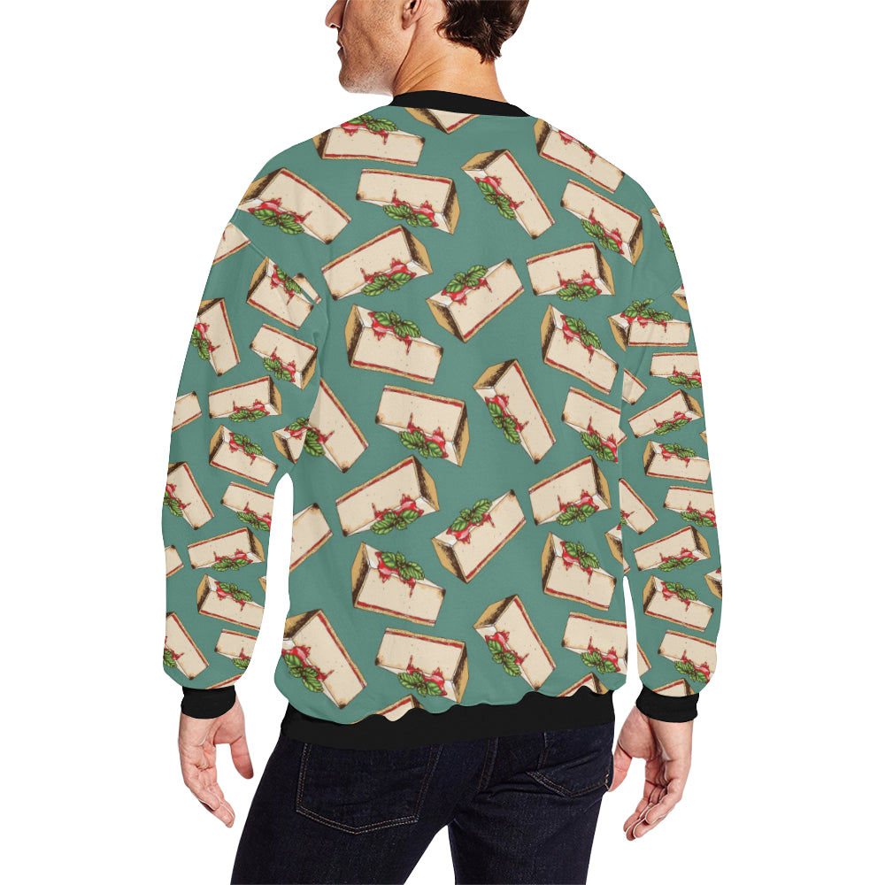 Cheesecake Pattern Print Design CK02 Men Long Sleeve Sweatshirt