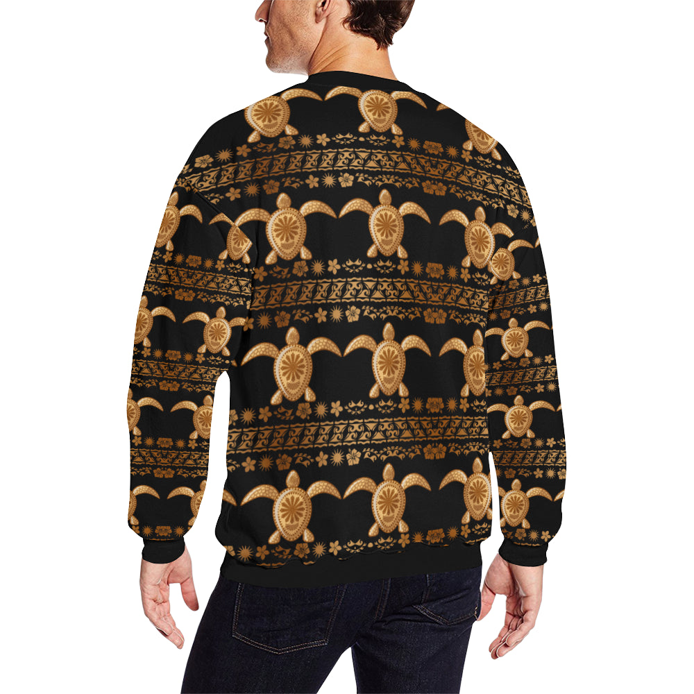 Tribal Sea turtle Polynesian Hawaiian Men Long Sleeve Sweatshirt