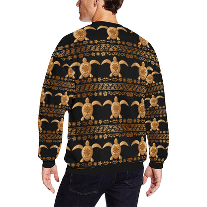 Tribal Sea turtle Polynesian Hawaiian Men Long Sleeve Sweatshirt
