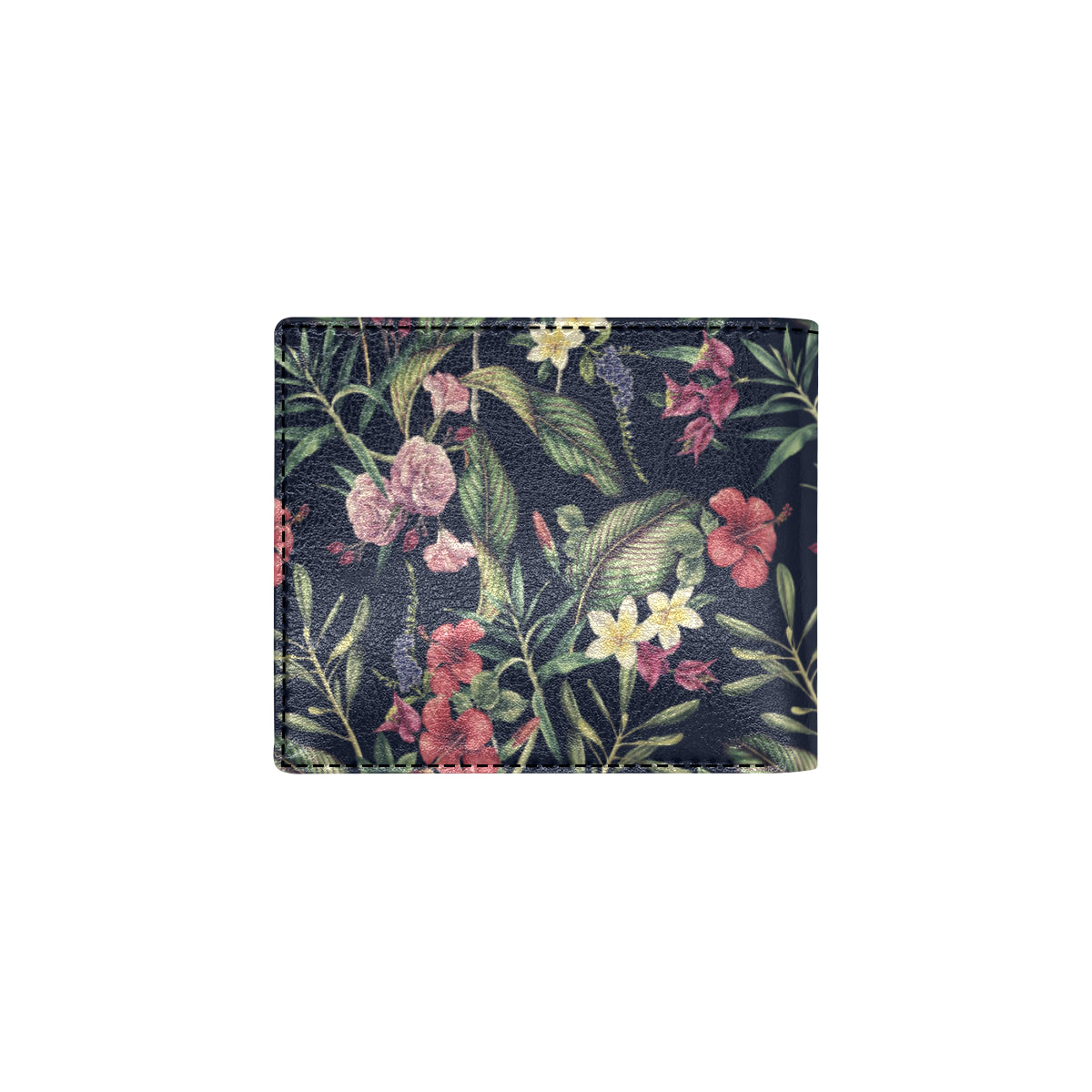 Tropical Flower Pattern Men's ID Card Wallet