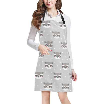 Raccoon Pattern Print Design A04 Apron with Pocket