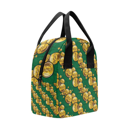 Bitcoin Pattern Print Design DO02 Insulated Lunch Bag