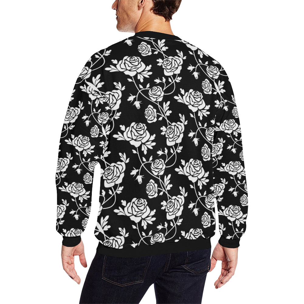 Rose Pattern Print Design RO013 Men Long Sleeve Sweatshirt