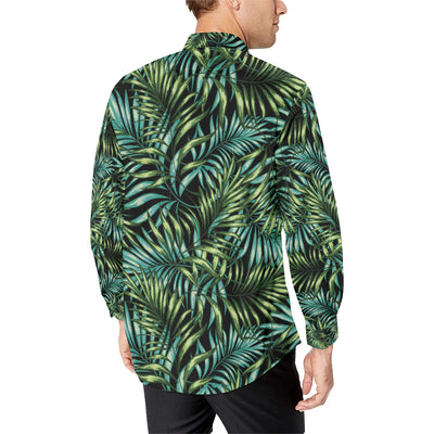 Tropical Flower Pattern Print Design TF08 Men's Long Sleeve Shirt