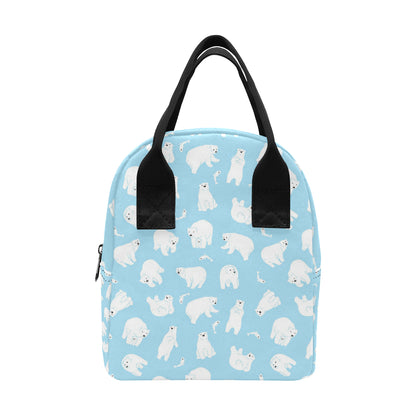 Polar Bear Pattern Print Design PB01 Insulated Lunch Bag