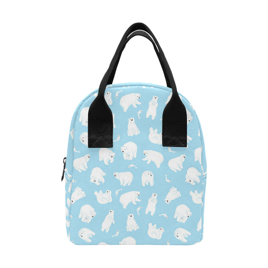 Polar Bear Pattern Print Design PB01 Insulated Lunch Bag