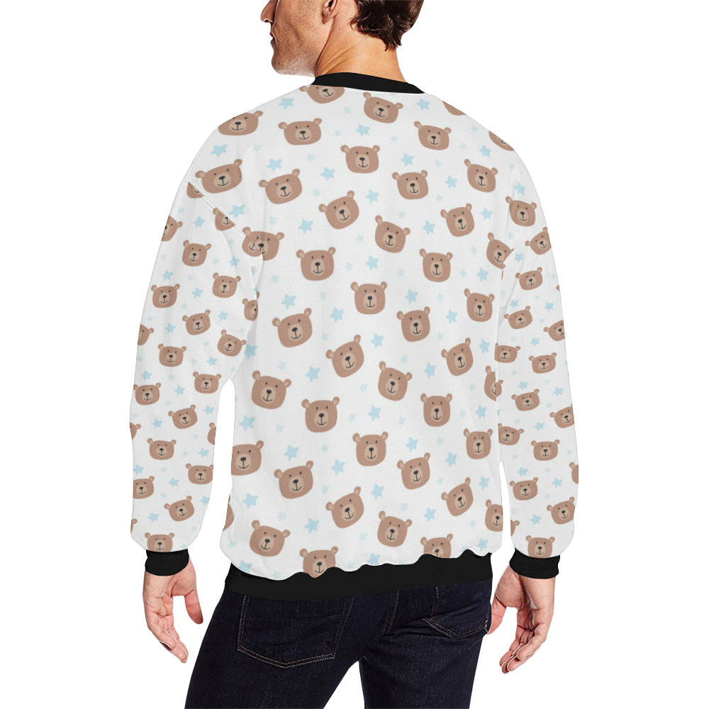 Bear Pattern Print Design BE02 Men Long Sleeve Sweatshirt