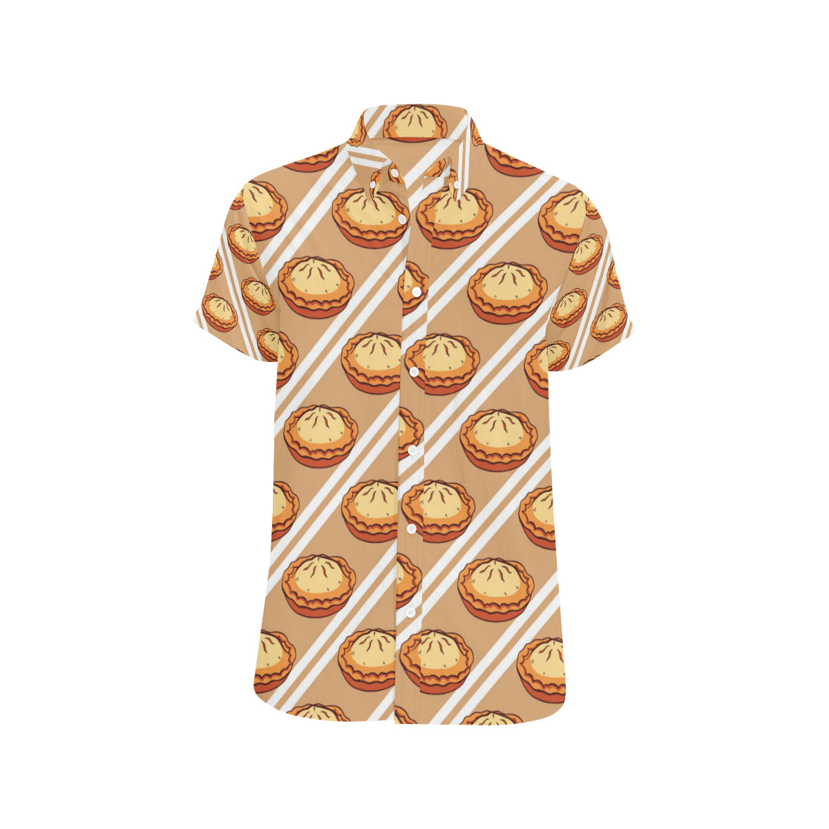Pie Pattern Print Design A02 Men's Short Sleeve Button Up Shirt