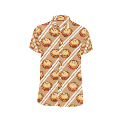 Pie Pattern Print Design A02 Men's Short Sleeve Button Up Shirt