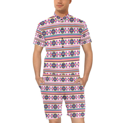 Indian Navajo Neon Themed Design Print Men's Romper